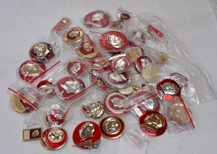 A collection of Chinese Mao Dse Dong badges